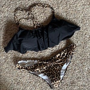 Victoria’s Secret pink leopard cheeky bikini med